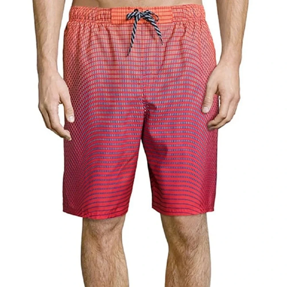 Nike Swim Trunks Board Shorts Quick Dry Athletic Geometric Print‎ L